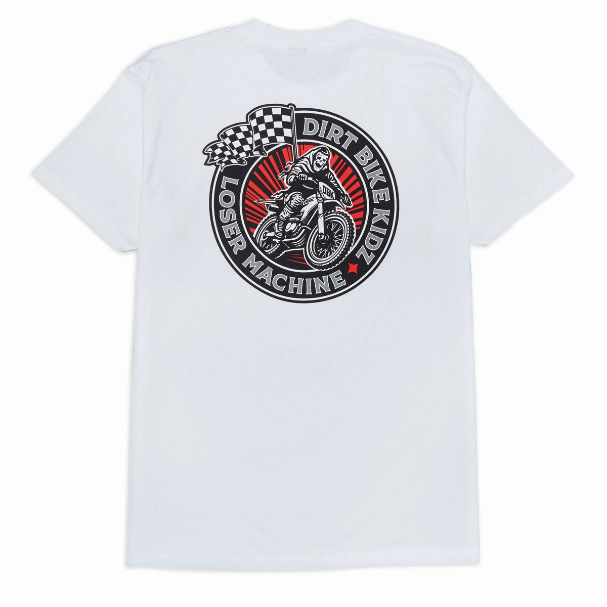 Loser Machine Death Race T-Shirt - White Comfy Wardrobe Low Impact Manufacturing
