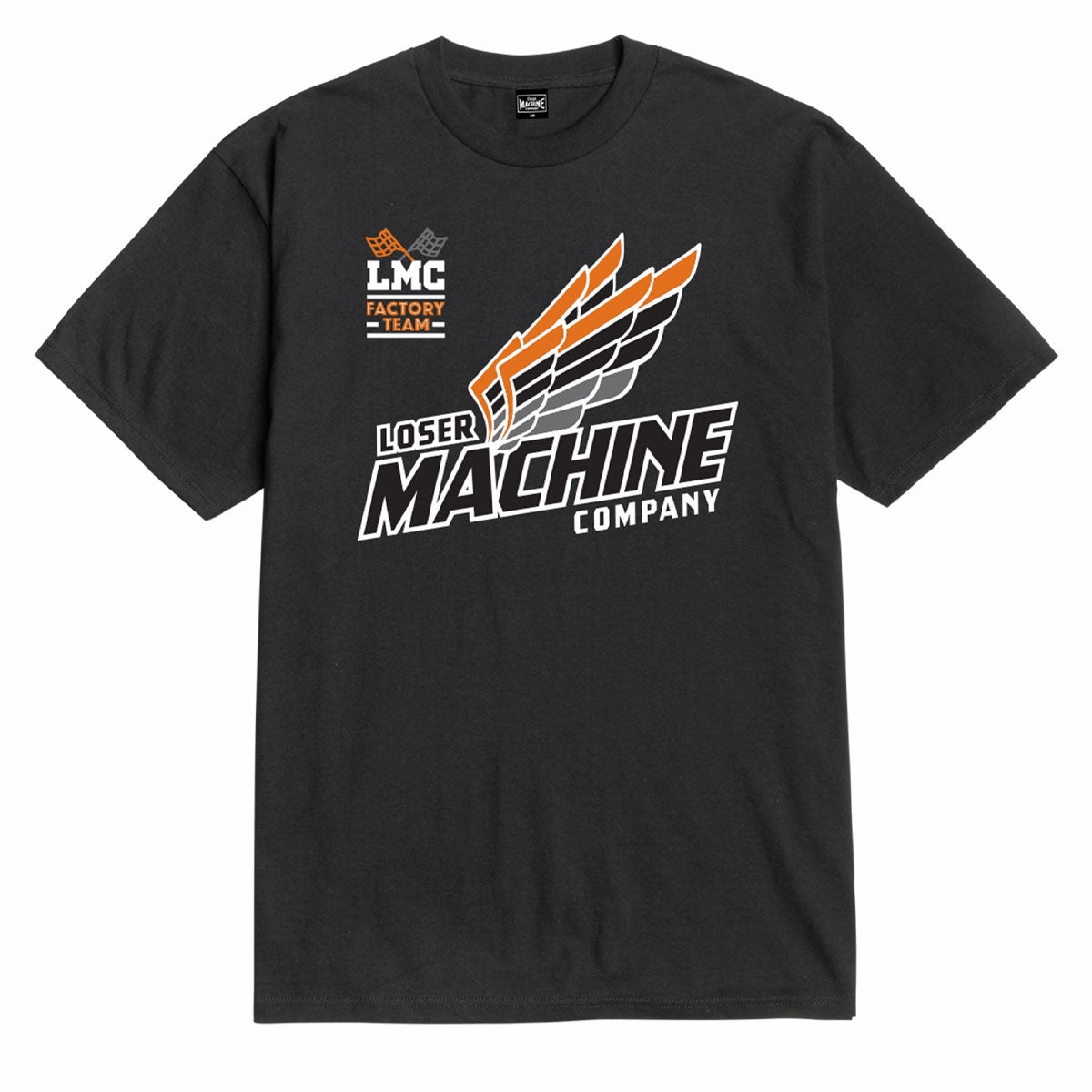 Loser Machine Four Stroke T-Shirt - Black Organic Cotton Blend Quick-Dry Fabric