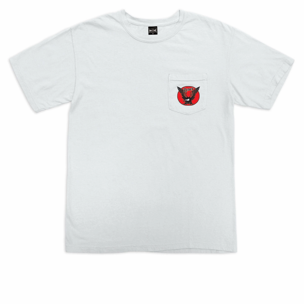 Weekend Style Trend Loser Machine Powerband Pocket T-Shirt - White