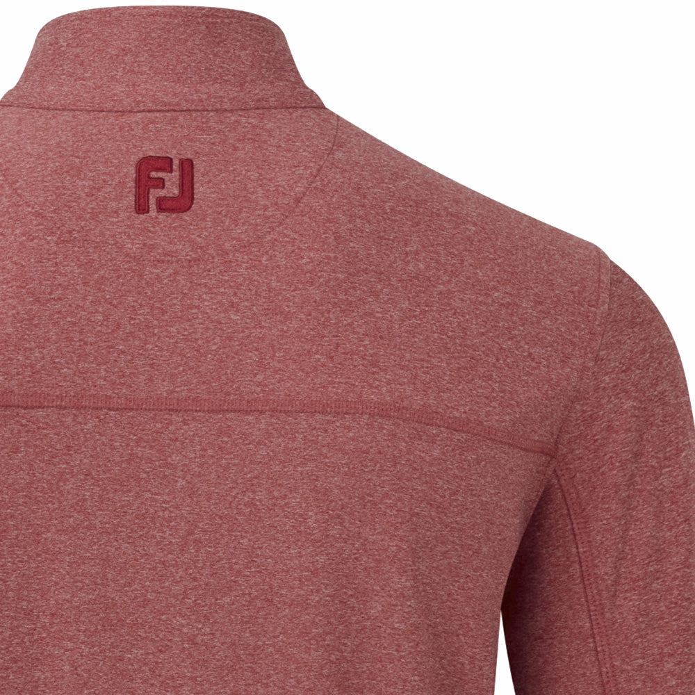 FootJoy Heather Chill-Out XP 1/2 Zip Pullover - Heather Tonal Red Soft Touch Fabric