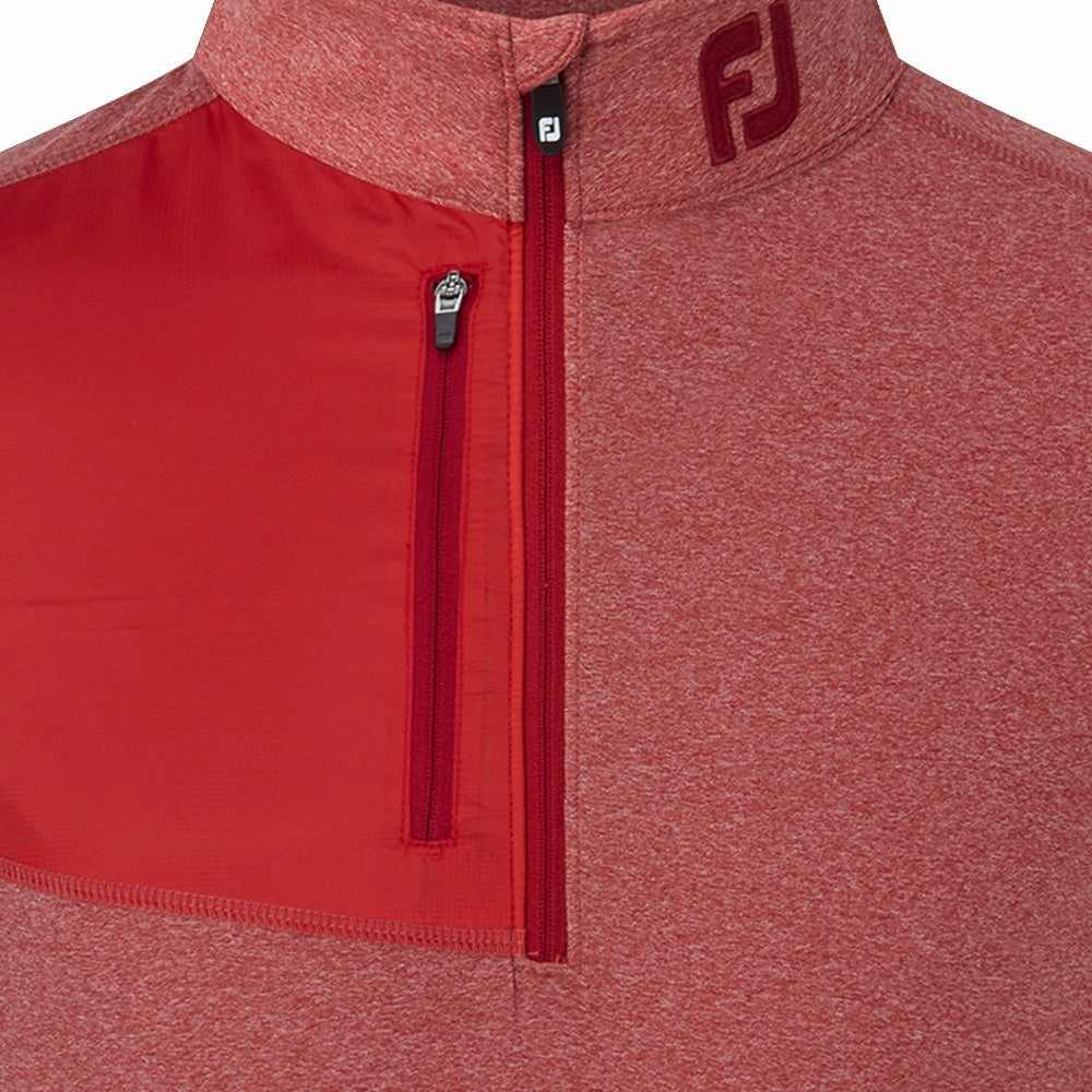 Layered Fashion FootJoy Heather Chill-Out XP 1/2 Zip Pullover - Heather Tonal Red