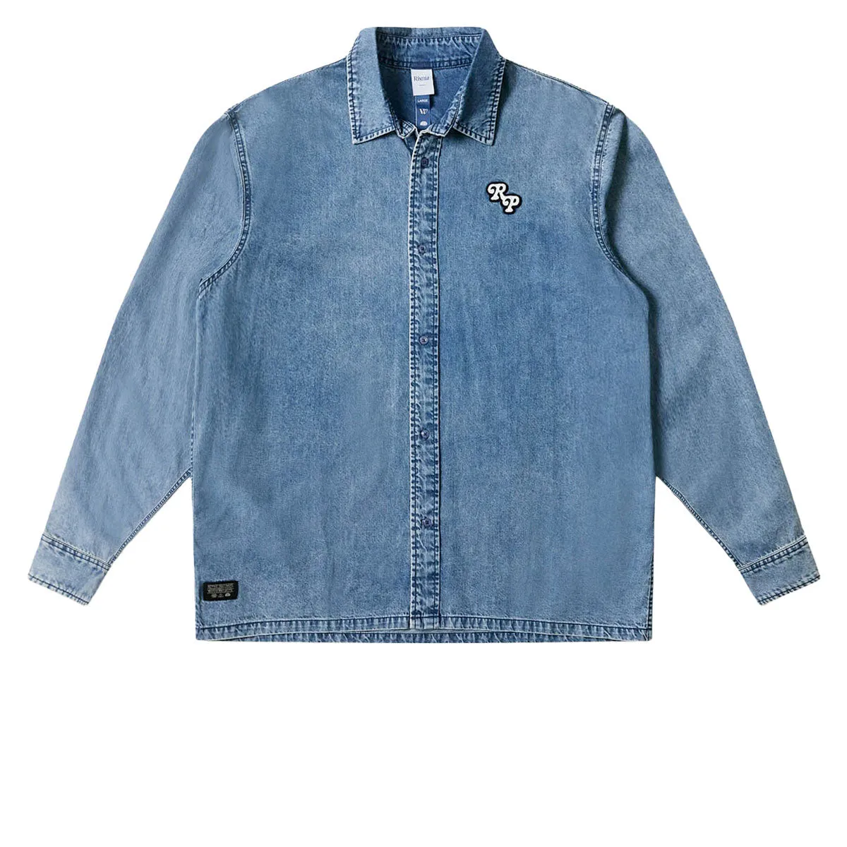 Streamlined Design Durable Quality Rivvia VV Denim Long Sleeve Shirt - Blue Wash