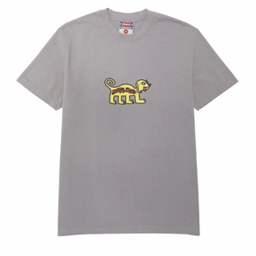 Embroidered Details Metalwood Doggy T-Shirt - Taupe