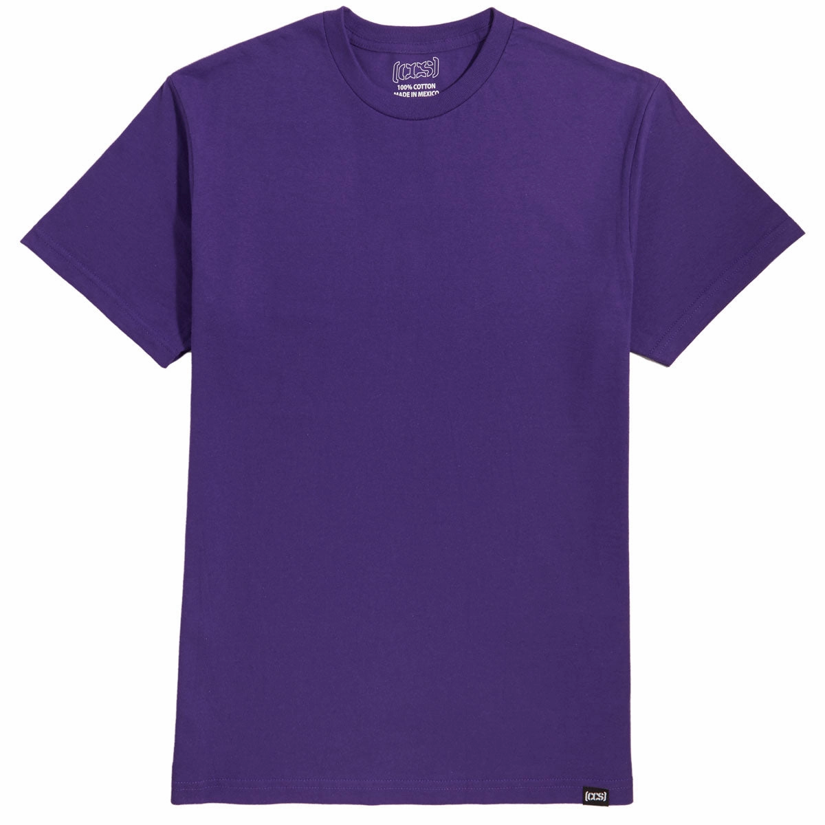 CCS OG Heavyweight T-Shirt - Purple Reinforced Shoulder Low Profile Collar