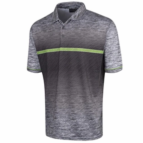 Island Green Gradient Print Polo Shirt - Grey Marl Matte Look