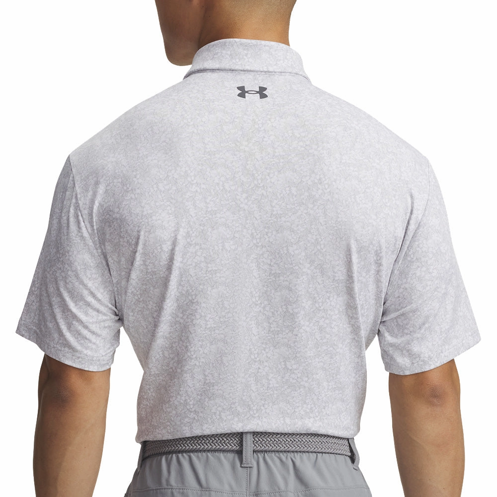 Under Armour Playoff 3.0 Printed Polo Shirt - White/Halo Gray/Castlerock QuickDry Material Indoor clothing