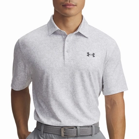 Under Armour Playoff 3.0 Printed Polo Shirt - White/Halo Gray/Castlerock Hiking durability Stylish Fit