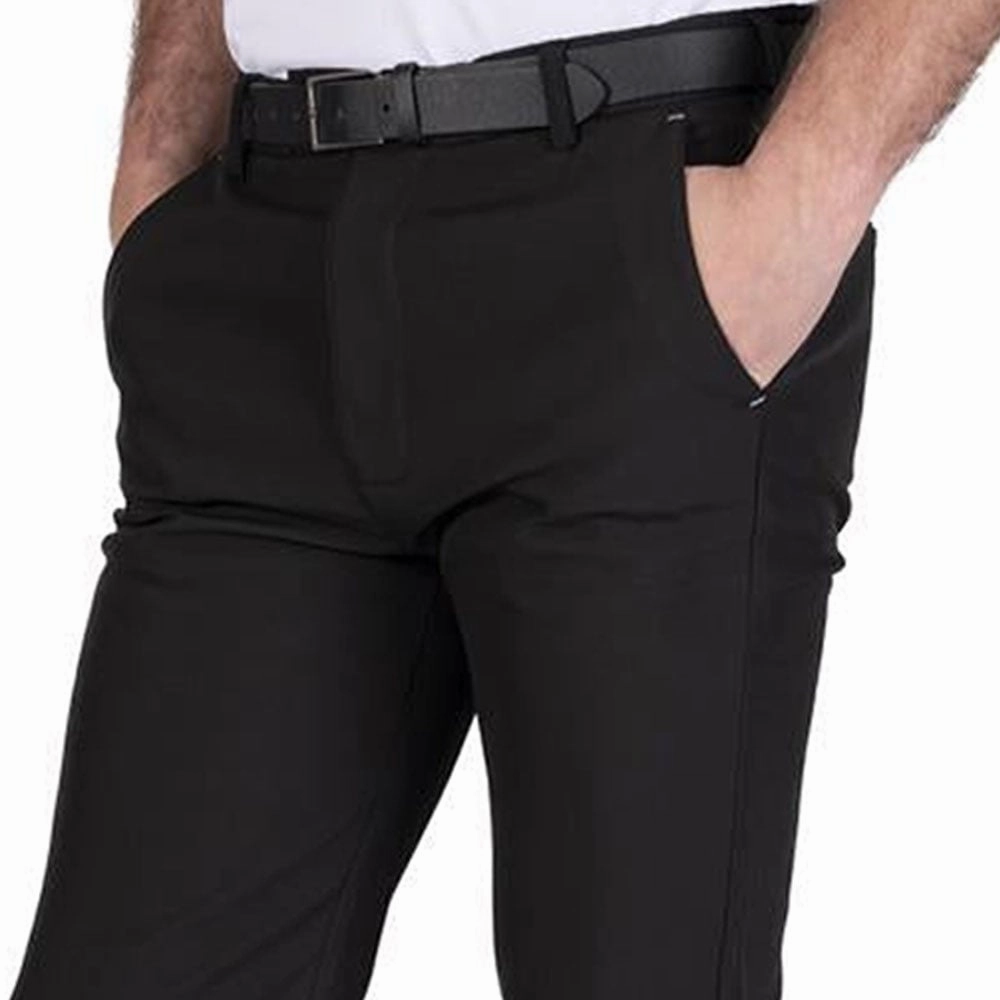 DoubleLayeredHem Island Green All Weather Trousers - Black