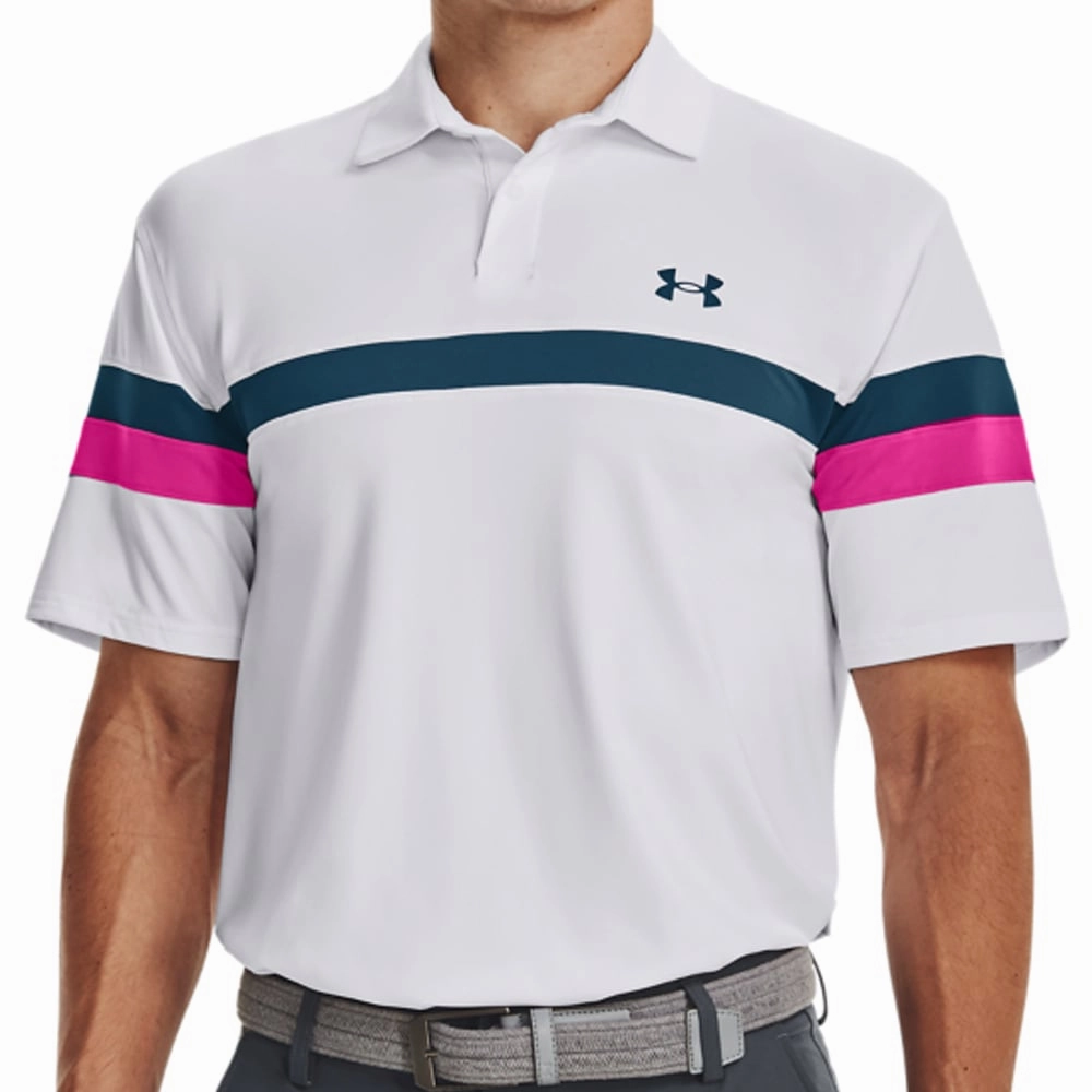 Under Armour T2G Colour Block Polo Shirt - White Lint Resistant Surface Valentine's Day