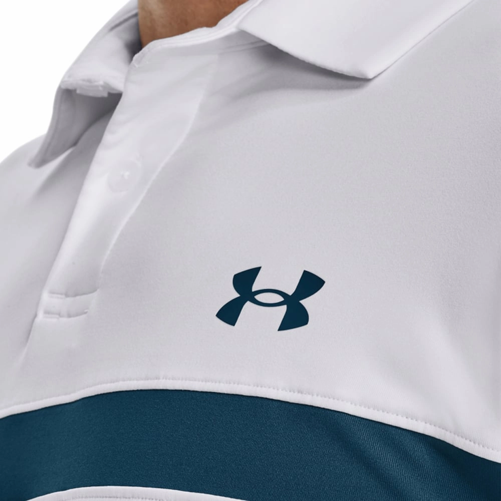 Durable Knitwear Under Armour T2G Colour Block Polo Shirt - White