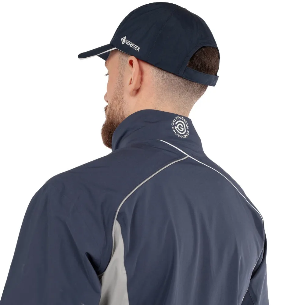 Flexible Shoulder Design Flexible Material Galvin Green Ames Waterproof DRYVR Jacket - Navy/Cool Grey