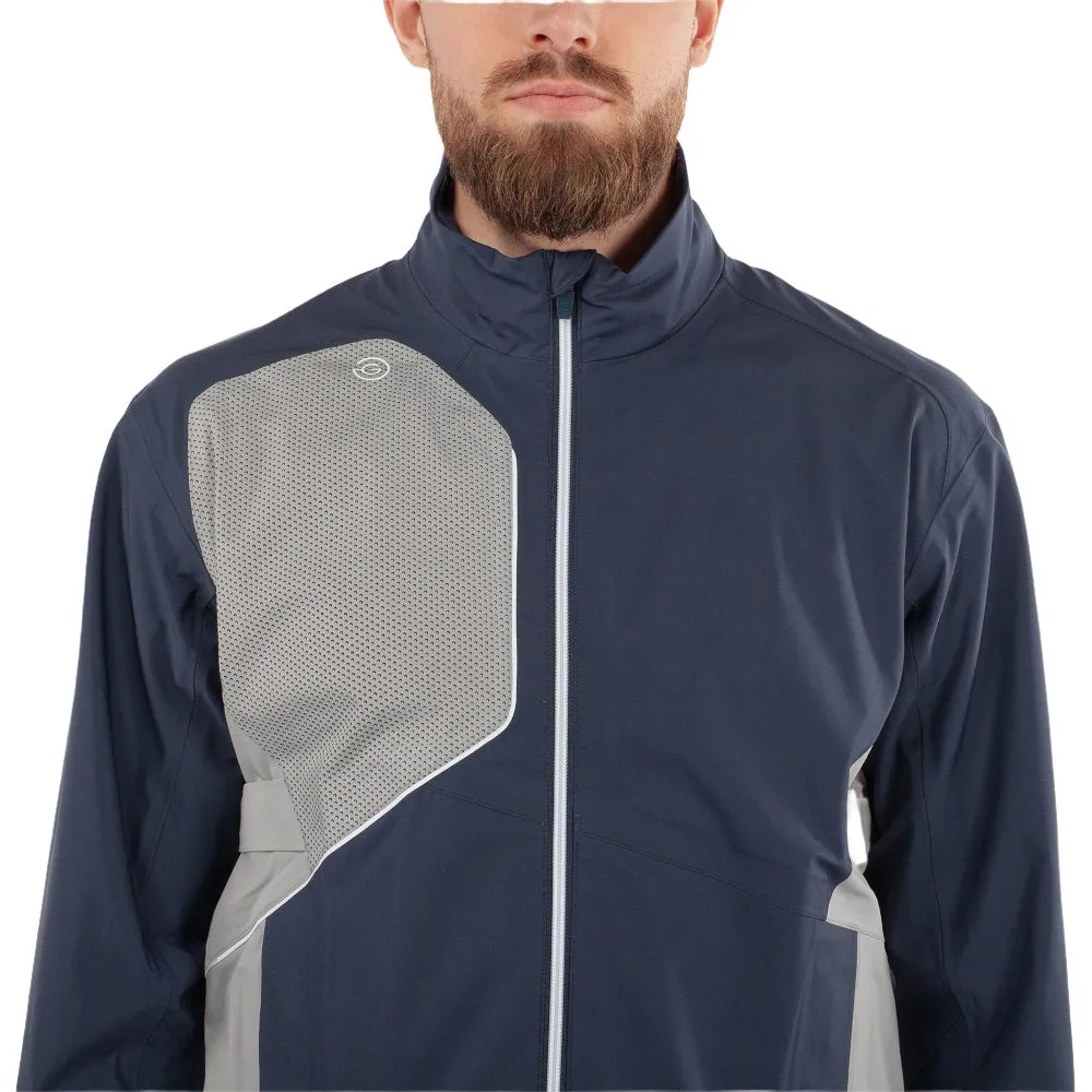 Galvin Green Ames Waterproof DRYVR Jacket - Navy/Cool Grey Collapsible Packable Style Noise Free Movement