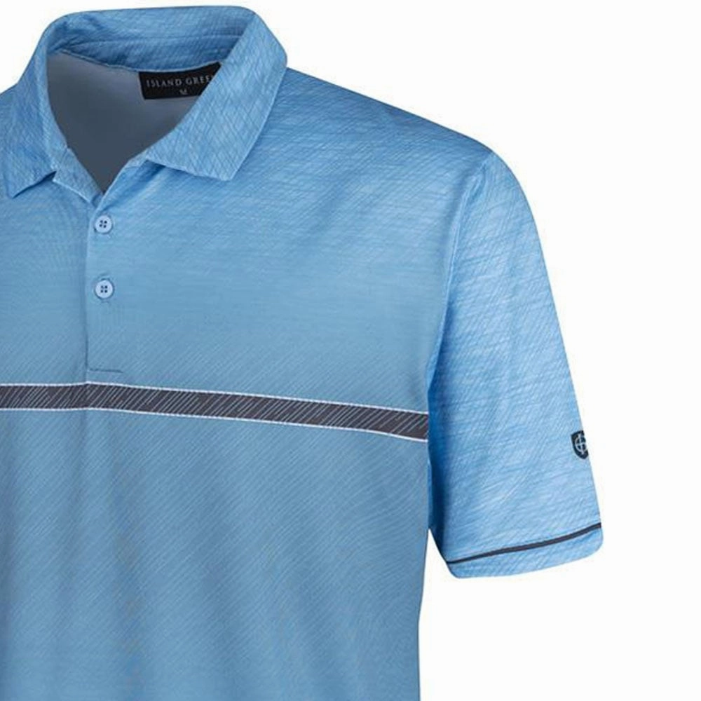 Island Green Gradient Print Polo Shirt - Aqua Marl Chic Style Trend Casual Statement