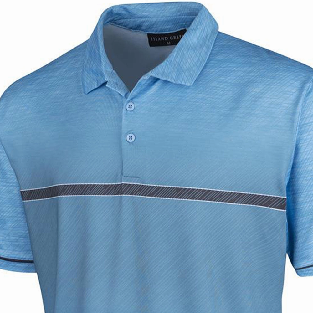 comfortable top Island Green Gradient Print Polo Shirt - Aqua Marl