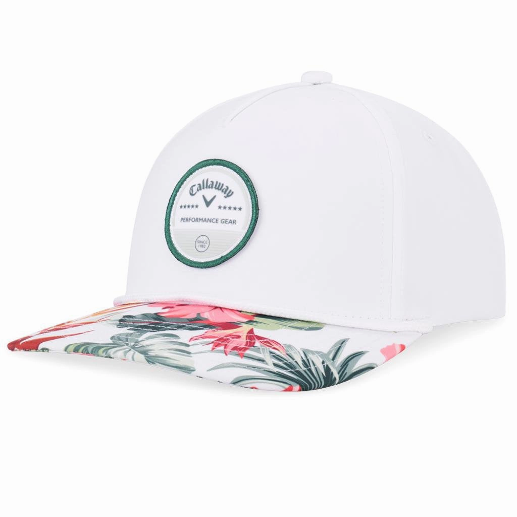 Callaway Bogey Free Cap - White Tropical Knit Design Flip-up Brim