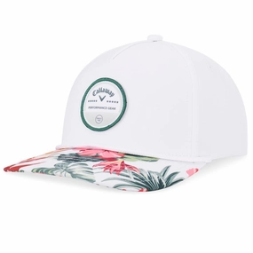Callaway Bogey Free Cap - White Tropical Knit Design Flip-up Brim