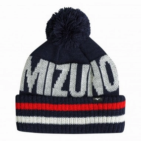 Total Look City Mood Mizuno Breath Thermo Bobble Hat - Deep Navy