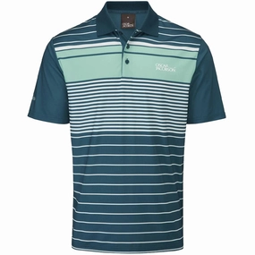 Oscar Jacobson Croft Polo Shirt - Aqua/White quick-drying