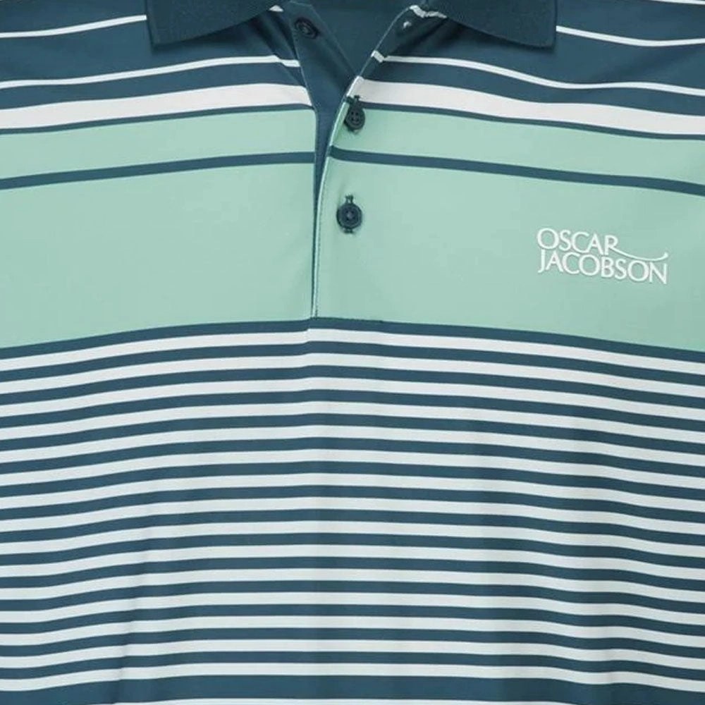 Matte Look Oscar Jacobson Croft Polo Shirt - Aqua/White