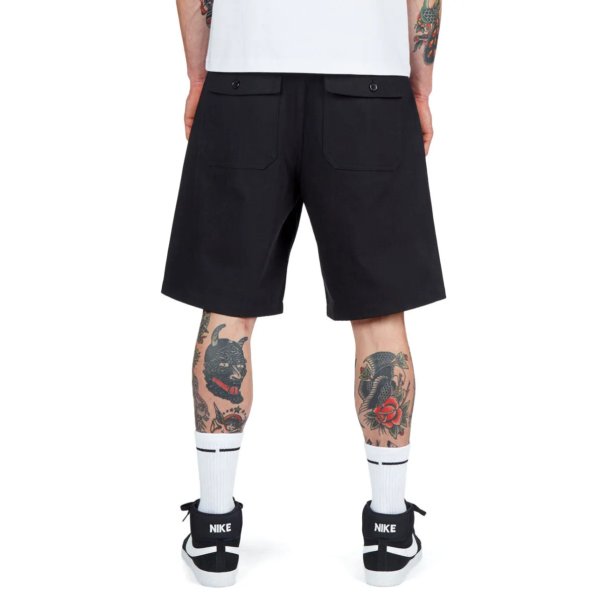 CCS Surplus Herringbone Shorts - Black Vintage Look