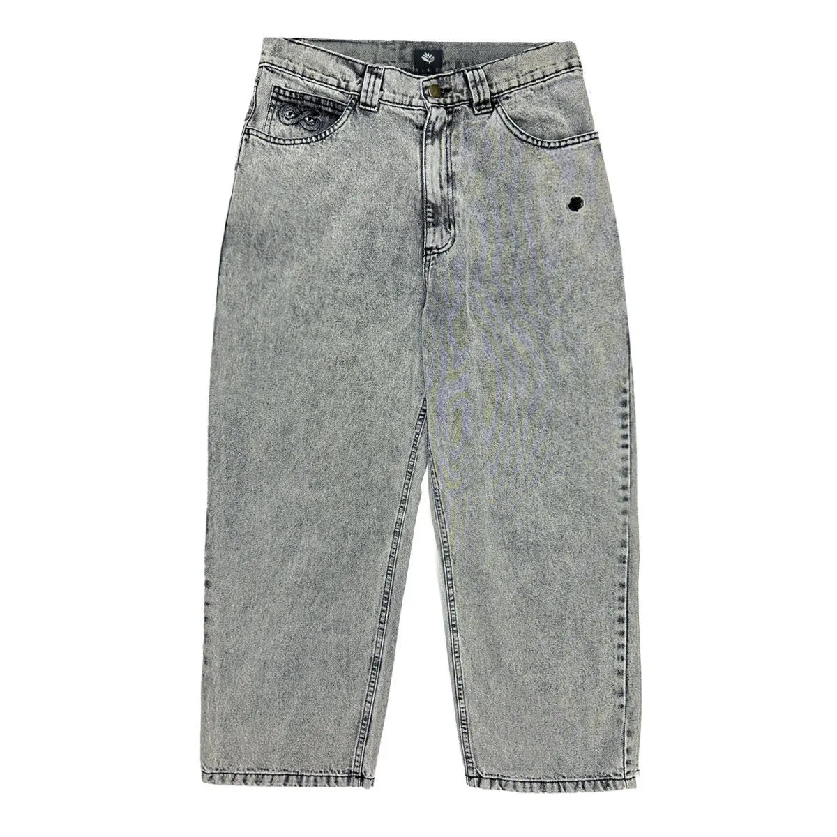 Travel-Ready Magenta OG Denim Jeans - Acid Wash