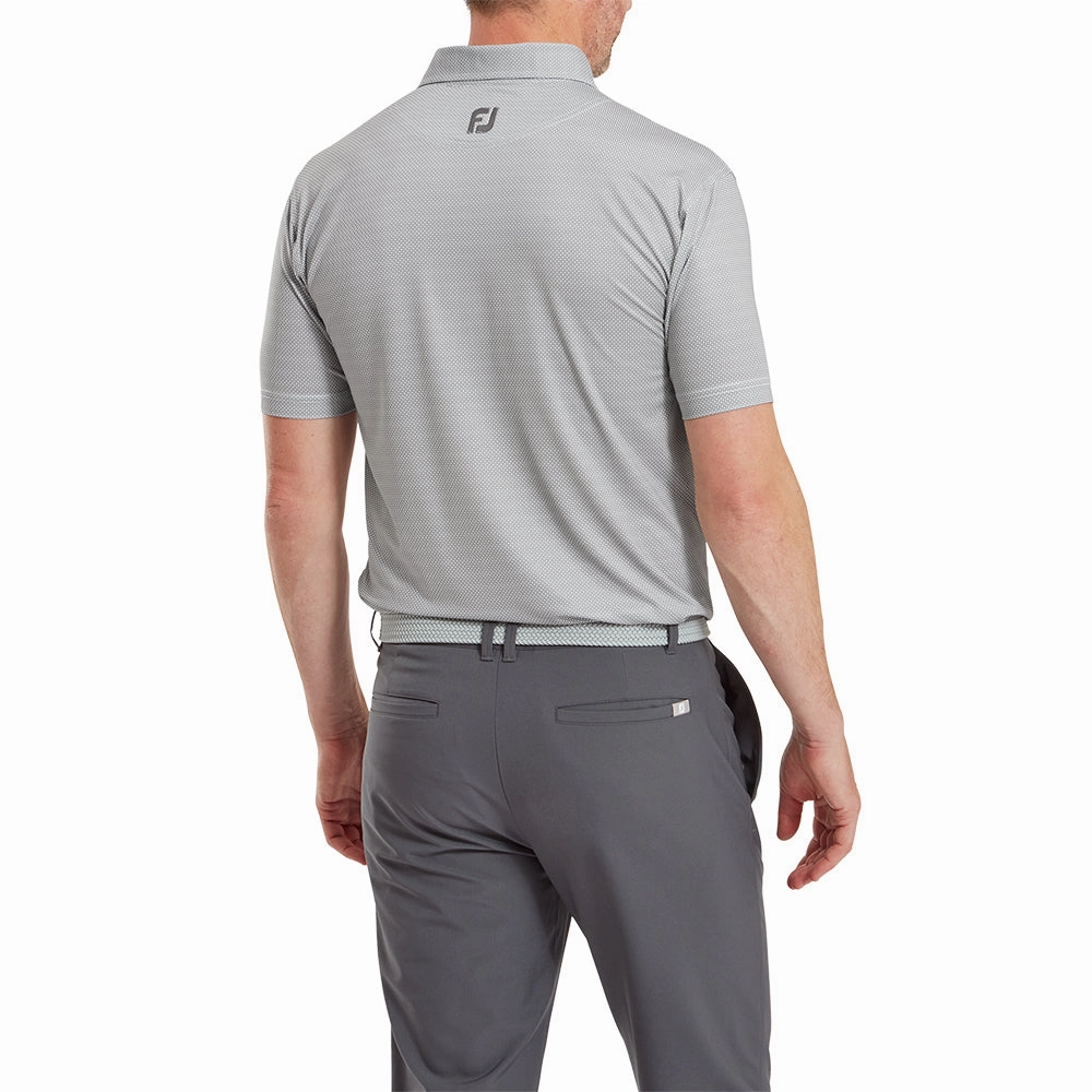 FootJoy Octagon Print Lisle Polo Shirt - White Cozy Vibes