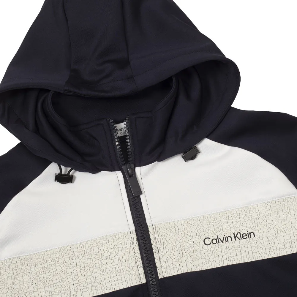 Calvin Klein Fracture Hooded Full Zip Jacket - Navy Fall Outfit