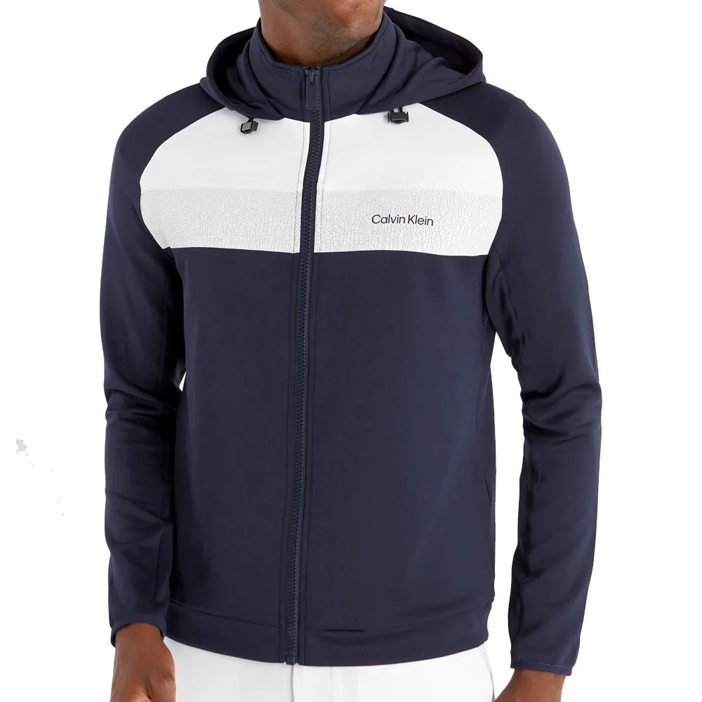 Calvin Klein Fracture Hooded Full Zip Jacket - Navy Seamless Shoulder Construction