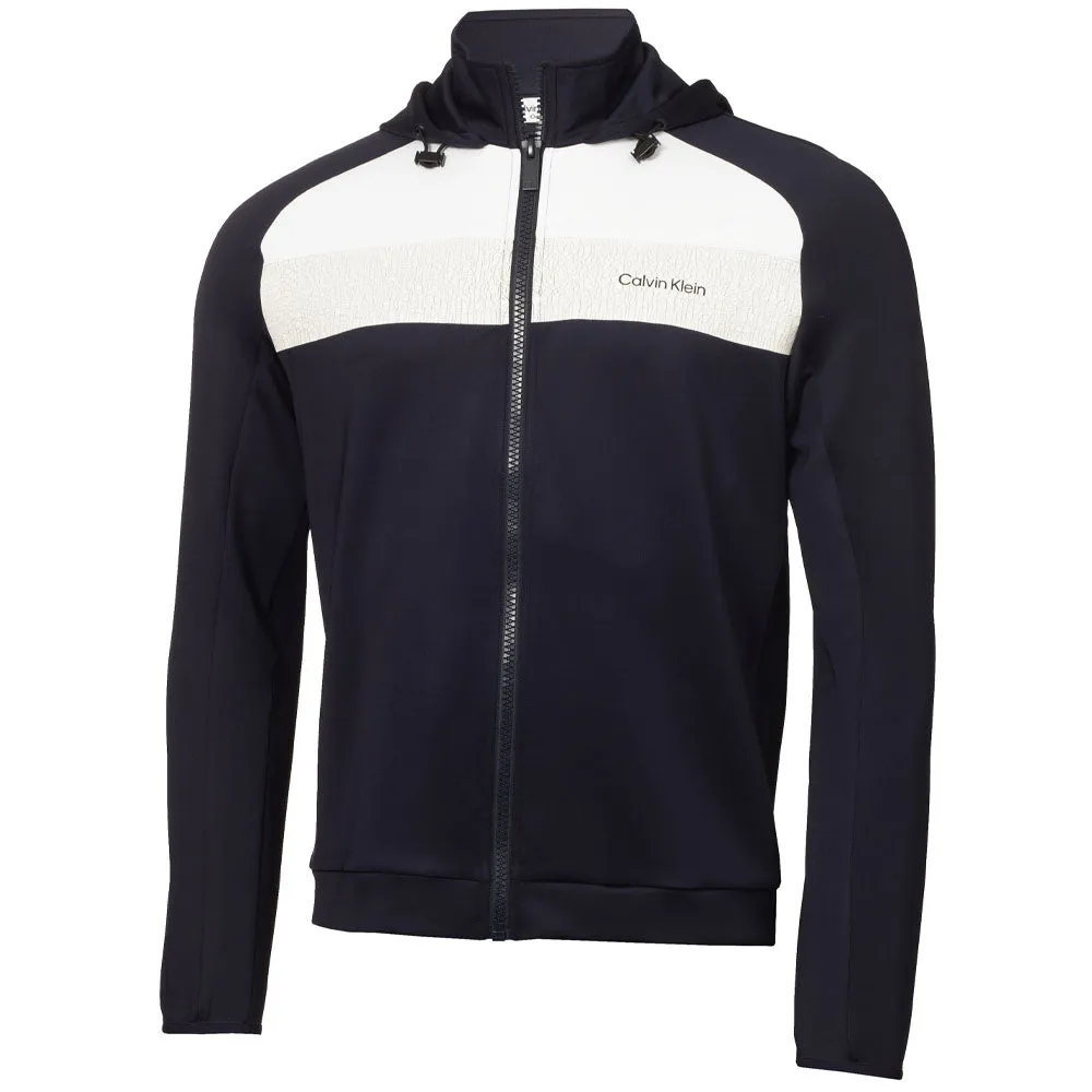 Calvin Klein Fracture Hooded Full Zip Jacket - Navy Chill Commute Fit Heat Retention