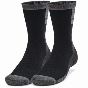 Under Armour Cold Weather Crew Socks (2 Pack) - Black/Pitch Grey Fashion-Forward Creative socks