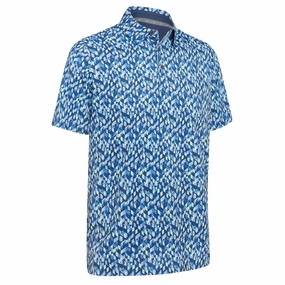 Casual and Soft Modern Style Callaway Kaleidoscope Chev Polo Shirt - Peacoat