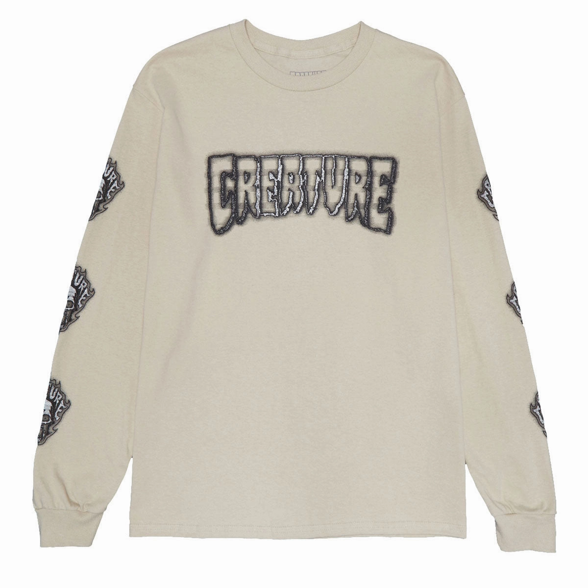 Travel Trend Look Creature Bonehead Glitch Long Sleeve T-Shirt - Sand