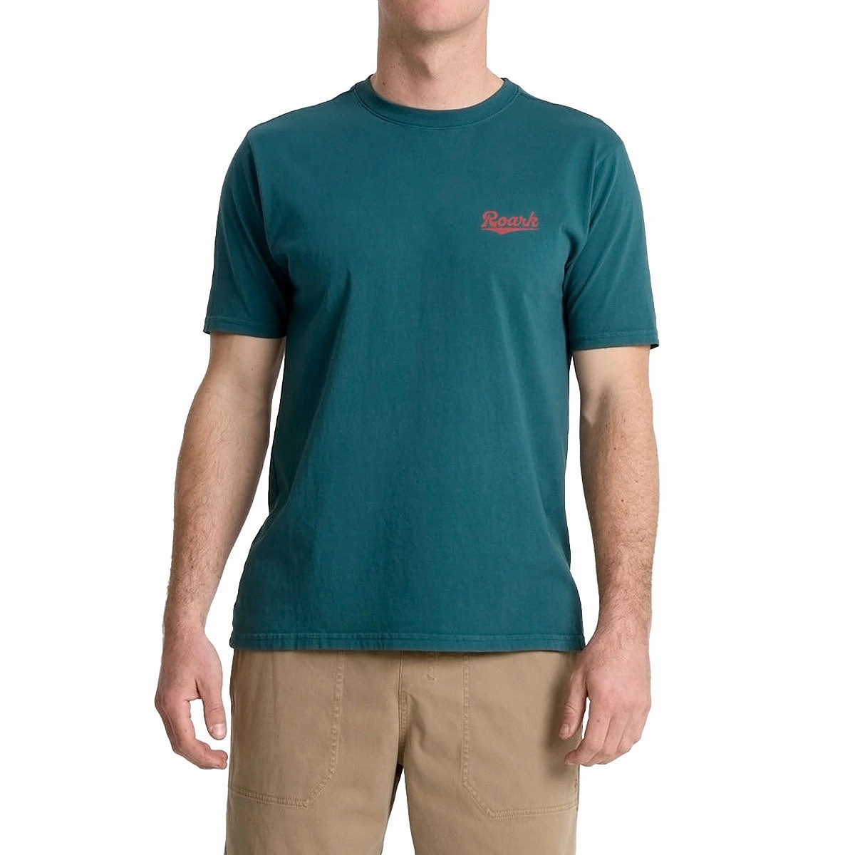 Roark Diamond Script T-Shirt - Deep Sea Layered Neckline Fashionable Ease