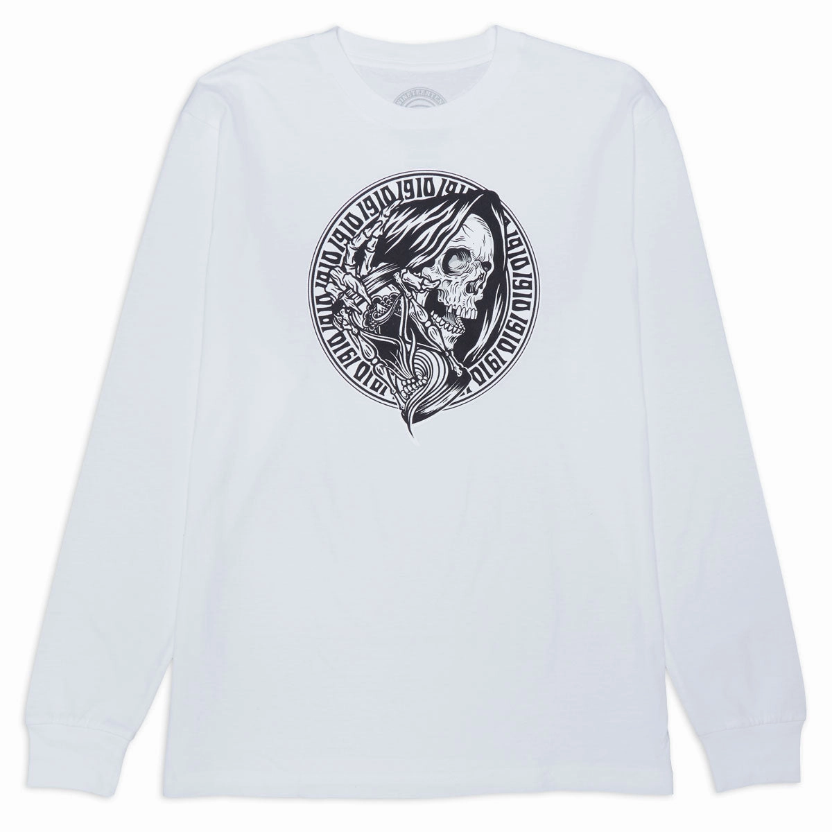 1910 Times Up Long Sleeve T-Shirt - White Fashion-Forward Fit