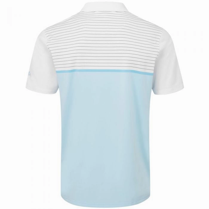 Ribbed Collar Trim UV Protection Oscar Jacobson Hurstbourne Tour Polo Shirt - Sky Blue