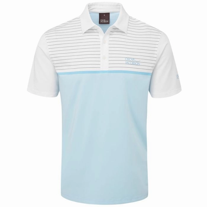 oversized but not shapeless Timeless Must-Have Oscar Jacobson Hurstbourne Tour Polo Shirt - Sky Blue