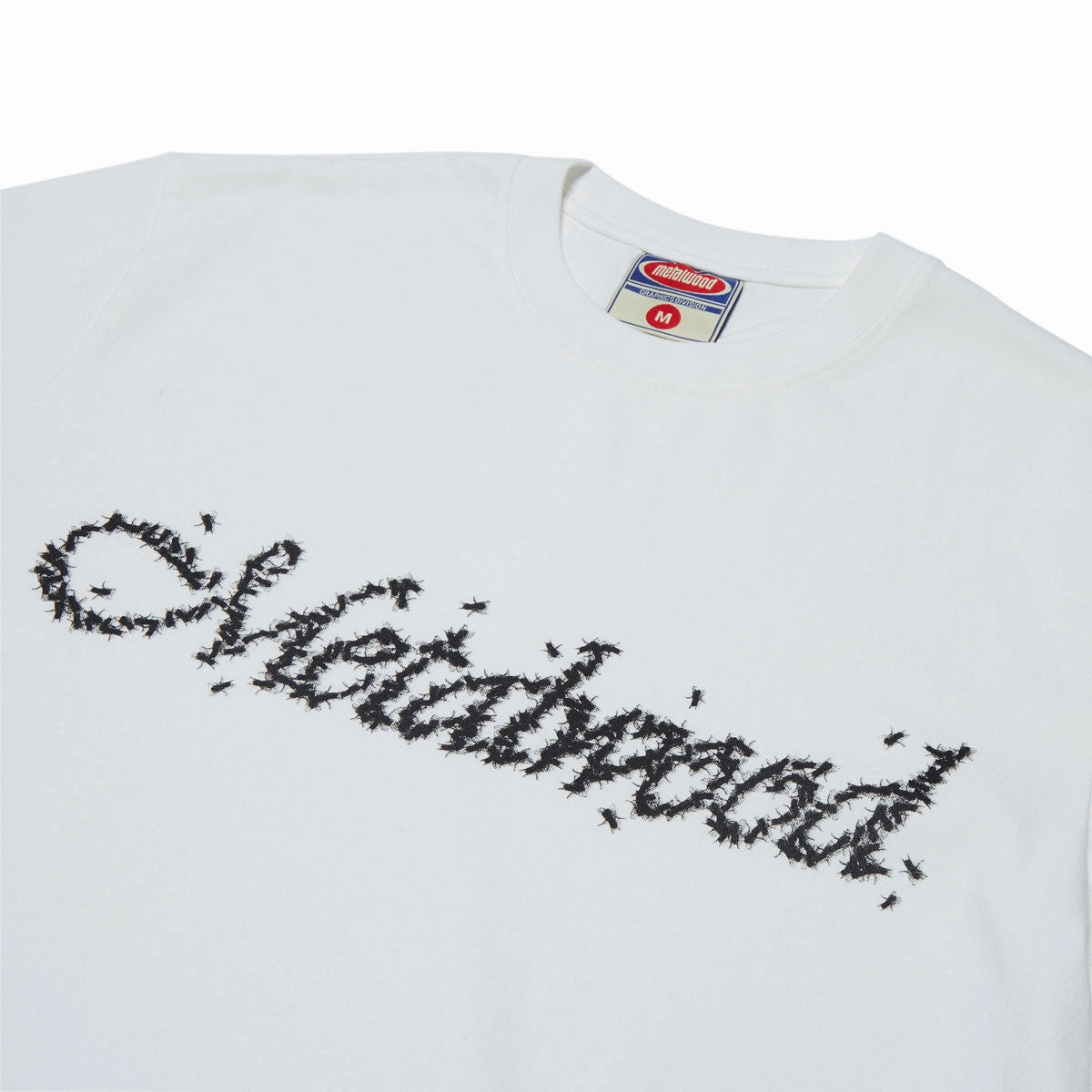 Metalwood Flies T-Shirt - White Fresh Trend Recycled Polyester Thread