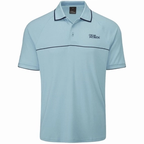 Oscar Jacobson Crompton Polo Shirt - Cool Blue/Navy Cozy Essentials Textured Surface