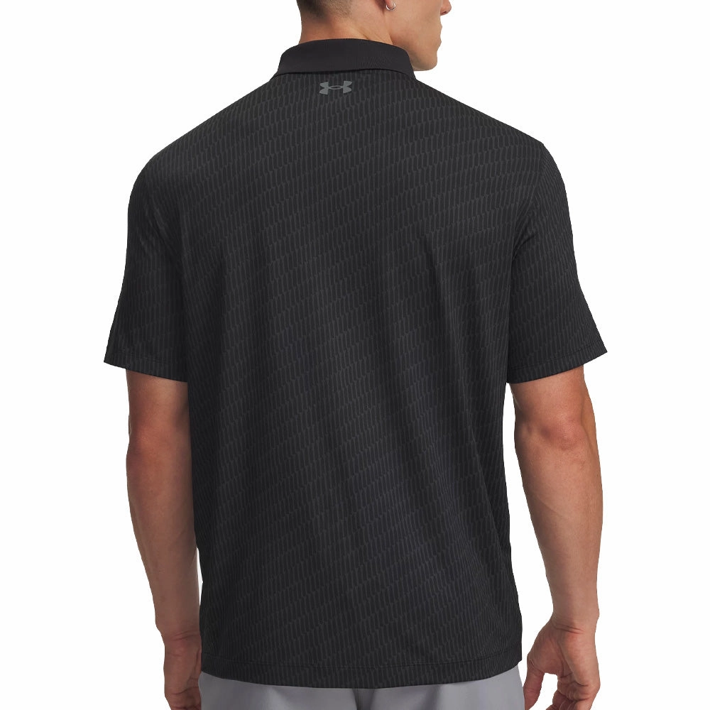 Under Armour Matchplay Printed Polo Shirt - Black/Anthracite/Pitch Gray Bohemian Fuzz Free Surface