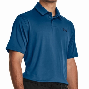 Under Armour T2G Polo Shirt - Varsity Blue loose fitting Garment Dyed Finish