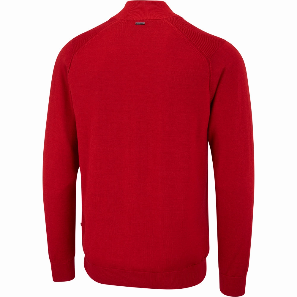Ping Murphy Full Zip Sweater - Rich Red Soft Touch Fabric