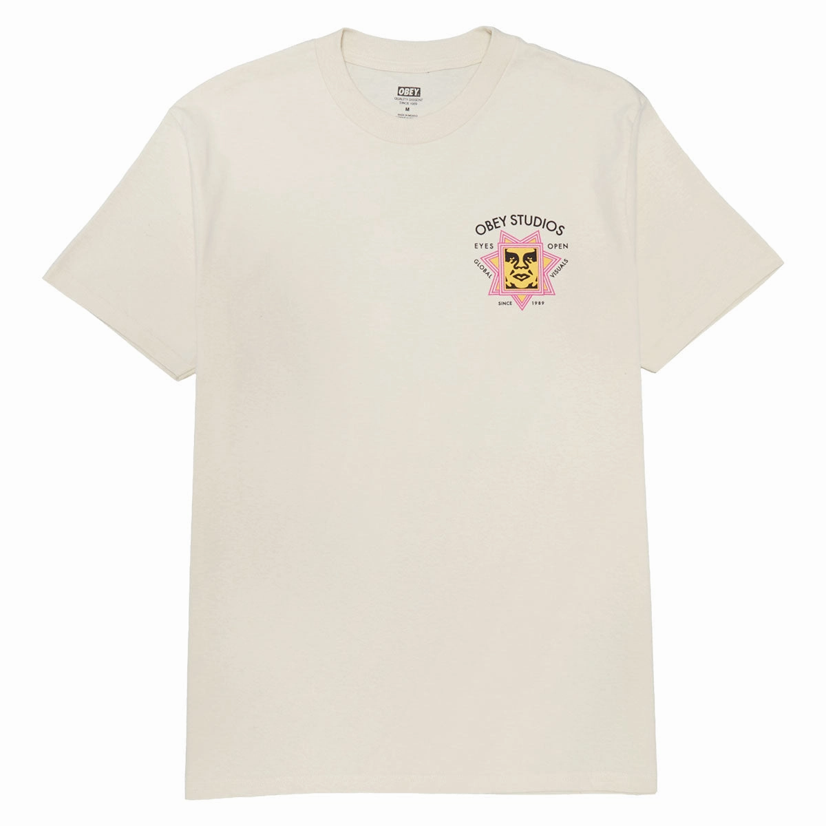 Obey Global Visuals T-Shirt - Cream AdvancedMoistureManagement