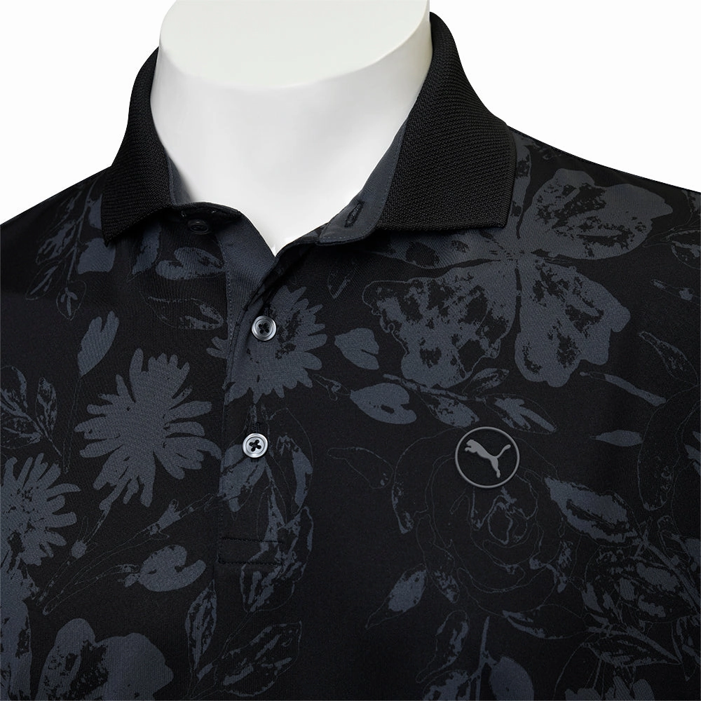 Puma MATTR Rose Polo Shirt - Black/Strong Gray Casual Layering Comfy All-Day