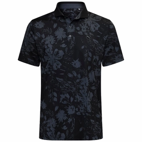 Athletic Wear Puma MATTR Rose Polo Shirt - Black/Strong Gray