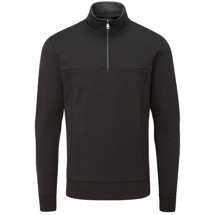 Oscar Jacobson Hawkes 1/4 Zip Pullover - Black Outdoor Hoodie