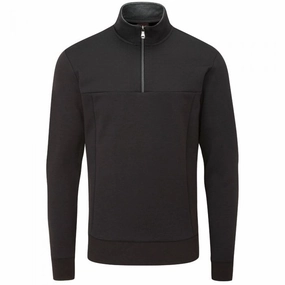 Oscar Jacobson Hawkes 1/4 Zip Pullover - Black Outdoor Hoodie