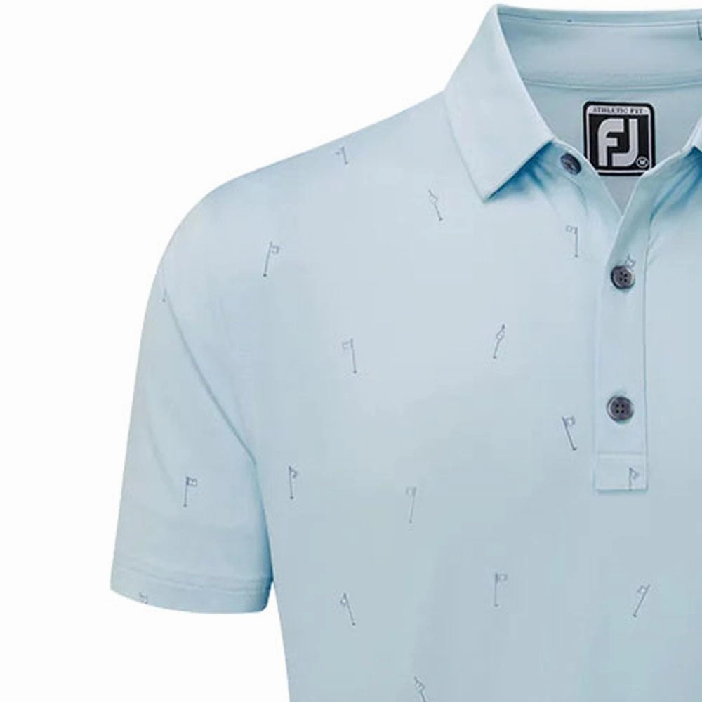 FootJoy 18 Holes Lisle Polo Shirt - Azure Cozy Vibe