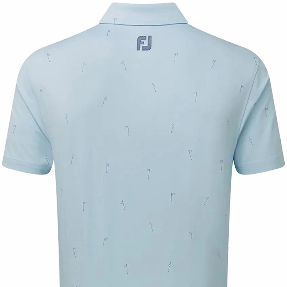 Pre Shrunk Cotton FootJoy 18 Holes Lisle Polo Shirt - Azure