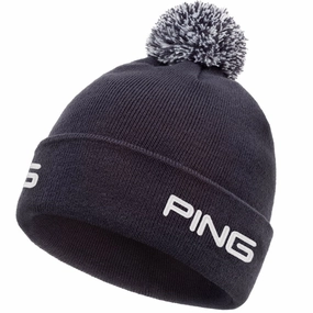 All weather Soft Touch Ping Bobble Logo Hat - Navy