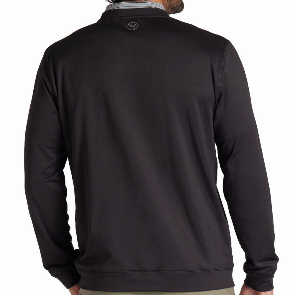 Branded Look Puma Cloudspun Patch Crewneck Sweater - Black Heather